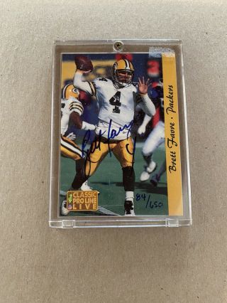 1993 Classic Pro Line Live Brett Favre Green Bay Packers - Autographed 84/650