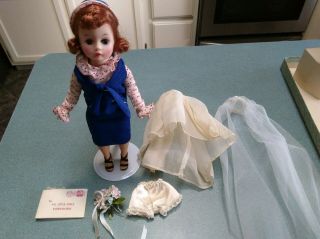 Cissette Doll Madame Alexander 10 In Bride 884 Plus Mattel Blue And Red Outfit