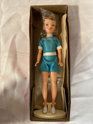 1963 Vintage Ideal 12” Tammy Doll Brunette W/ Box Stand