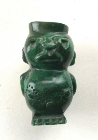 Vintage African Hand Carved Figure From Green Verdite Stone