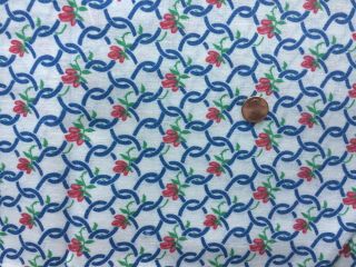 Floral Geo Full Feedsack Quilt Sewing Doll Clothes Craft Fabric Blue Red Green