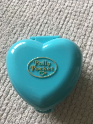 Vintage Polly Pocket Panda Heart Compact With Figures