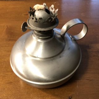 Antique Wallace Pewter Oil Lamp Probably Early 1900’s