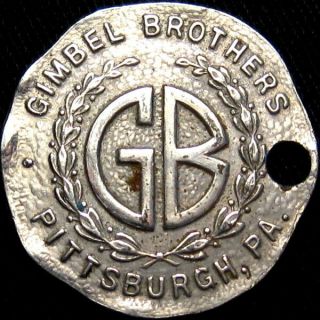 Pittsburgh Pennsylvania Credit Charge Coin Gimbel Brothers