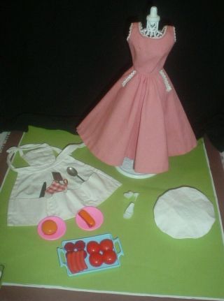 Barbie Q Outfit Complete With Htf Hat Apron More Vintage Doll Clothes