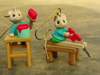 Tiny Home Improvers Vintage Hallmark Mini Keepsake Mice Mouse Ornaments 1997