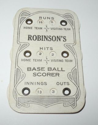 1910 Baseball Game Pocket Scorer Counter Scoring Pin Robinson 