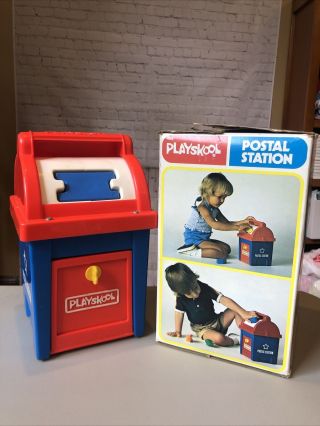Vintage Playskool Mailbox Postal Station Toy Shape Sorter Pre - School Learning