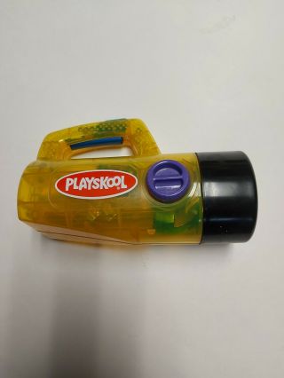 Vintage 1986 Playskool Clear Yellow Flashlight Color Changing Red Green