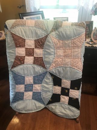 Vintage Hand Stitched Quilt In Few Spots On It 70x80