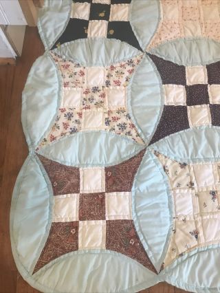 Vintage Hand Stitched Quilt In Few Spots On It 70X80 3