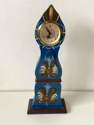 Antique Vintage Swedish Mora Clock / Mantel Clock Hand Painted Sweden
