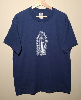 Vintage Deftones Rock Band Concert Music Blue T - Shirt Virgin Mary 90s Tour Sz L