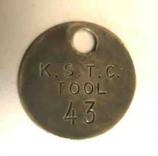 Vintage Tool Check Brass Tag: " Kelly - Springfield Tire Co "