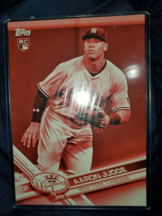 2/5 Only 5 Made - 2017 Topps Red 5x7 Aaron Judge York Yankees Rookie Card