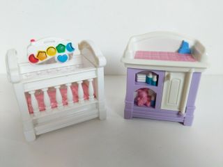 1999 Dollhouse F - P Inc Fisherprice Nursery Furniture - Crib Plays " Rock - A - By Baby "