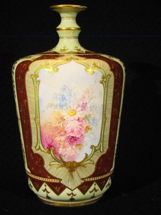 Antique Royal Bonn Hand Painted Floral Vase 7 " H 1890 - 1920