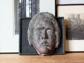 Vintage Bronze Head Sculpture,  Bronze Face Relief,  Architectural Salvage Bronze.