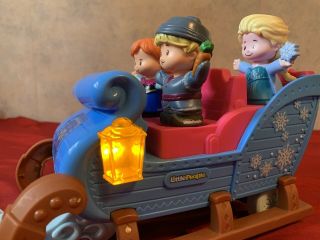 Disney Frozen Fisher Price Little People Sleigh With 3 Characters (no Sven)