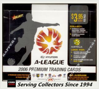 2006 - 07 Select Inaugural A League Soccer Trading Card Factory Box (32 Packs)