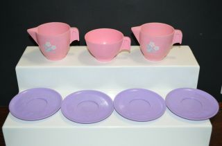 1982 Vintage Fisher Price Fun With Food Tea Party Set Dishes Plates Cup Creamer
