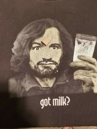 Vintage Charles Manson Got Milk Shirt Size Xl Rare