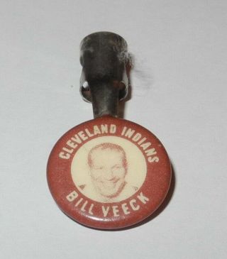 1949 Baseball Cleveland Indians Celluloid Pencil Clip Pin Button Bill Veeck