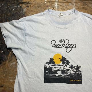 Vintage 70s The Beach Boys Tour Of America Concert T Shirt Size L/xl Usa Beatles