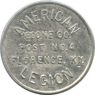 American Legion Post No.  4 Florence,  Kentucky Ky 5¢ Trade Token