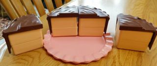 Vintage 1987 Fisher - Price Fun With Food Chocolate Cake/icing/plate 2152 Play