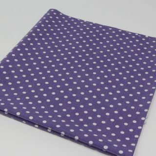 1/2 Yard Vintage Fabric 36 " Wide X 18 " Purple White Polka Dot Print