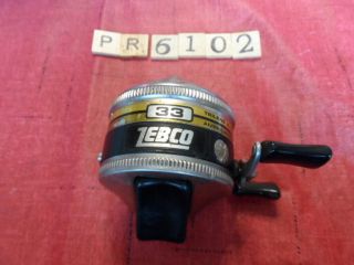 T6102 Pr Vintage Zebco 33 Fishing Reel Made In Usa With Metal Foot