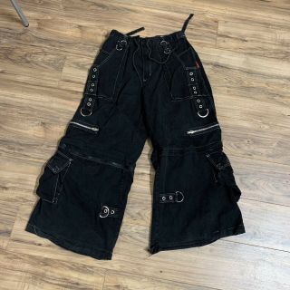 Vintage Y2k Tripp Nyc Cargo Pants Rave Cyber Goth Black Xl Bondage Zippers