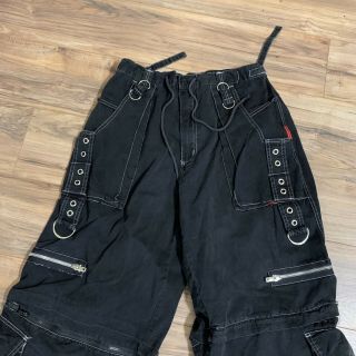 vintage y2k tripp nyc cargo pants rave cyber goth black XL bondage zippers 2