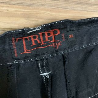 vintage y2k tripp nyc cargo pants rave cyber goth black XL bondage zippers 3