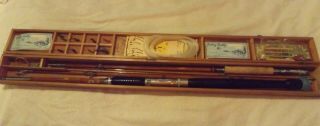 2 Vintage Mayflower Bamboo Fishing Rod Pole In Wooden Box Japan May Flower