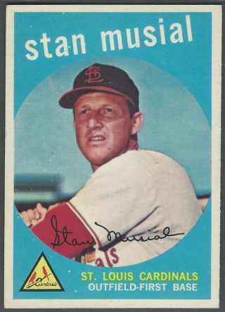 1959 Topps Baseball 150 Stan Musial (hof),  St.  Louis Cardinals Nm,
