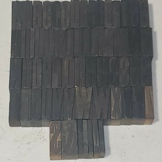 Antique Letterpress Wood Type Printing Blocks Alphabet Letters 1 5/8 " Tall Lot1