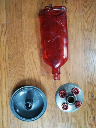 - Perky - Pet 8109 - 2 Red Antique Glass Bottle Hummingbird Feeder 16 - Ounce