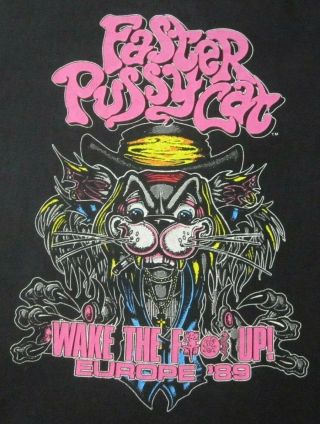 Vintage Faster Pussycat Wake The F @k Up Tour Shirt Xl Europe 