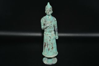 Ancient Near Eastern Bronze Statue Figurine Of A Noble Man Holding A Dagger