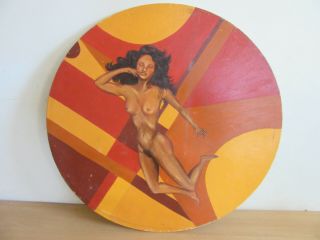 Vintage Oil On Canvas Nude Woman Retro Painting Signed Addison 28 "