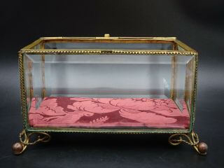 Antique Victorian Beveled Glass Jewelry Casket/box