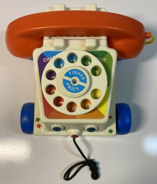 Fisher Price Chatter Phone Telephone Pull String Toy 2009 Mattel Classic