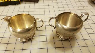 Sterling Silver Vintage Sugar And Creamer 1940 To 1950 Mueck - Carey