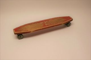 Vintage 1960s Rinky - Dink Surf Board Wood Skateboard Skate Board 24 "