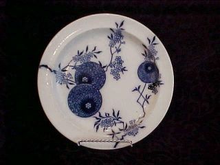 Antique Doulton Burslem Flow Blue Flower 10 1/4 " Porcelain Plate