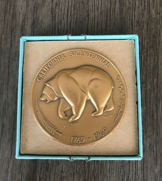Vintage 1969 California Bicentennial Bronze Medal Medallic Arts Company Bear