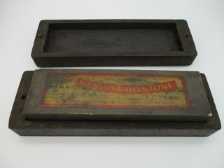 Antique/vintage Washita Oilstone No 1 Sharpening Stone Wooden Box