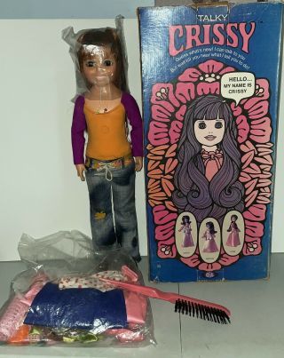 Vintage Ideal Talky Crissy Growing Hair Talking Doll & Accessories